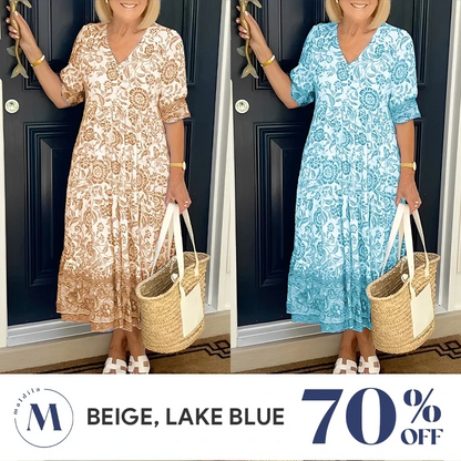 Madila - LAST DAY SALE 80% OFF - V-neck Bohemian Dress