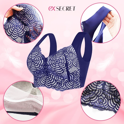 ExSecret – Ultimate Lift Full-Figure Seamless Lace Cut-Out Bra